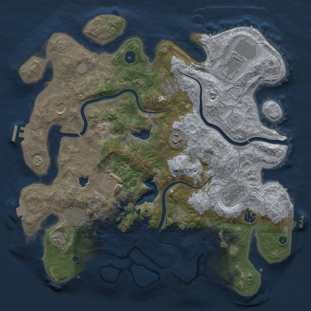 Rust Map: Procedural Map, Size: 4000, Seed: 699548722, 15 Monuments