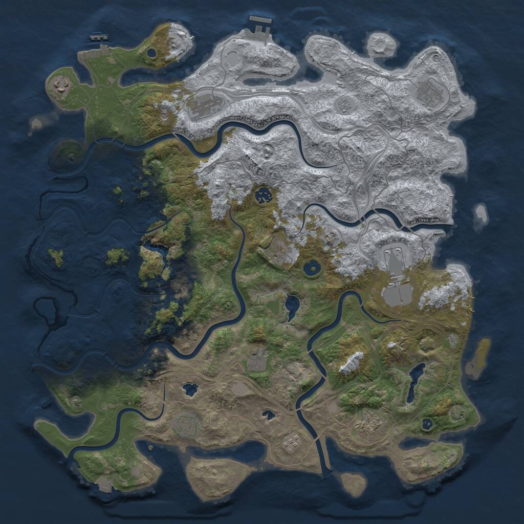 Rust Map: Procedural Map, Size: 4800, Seed: 1427662770, 16 Monuments