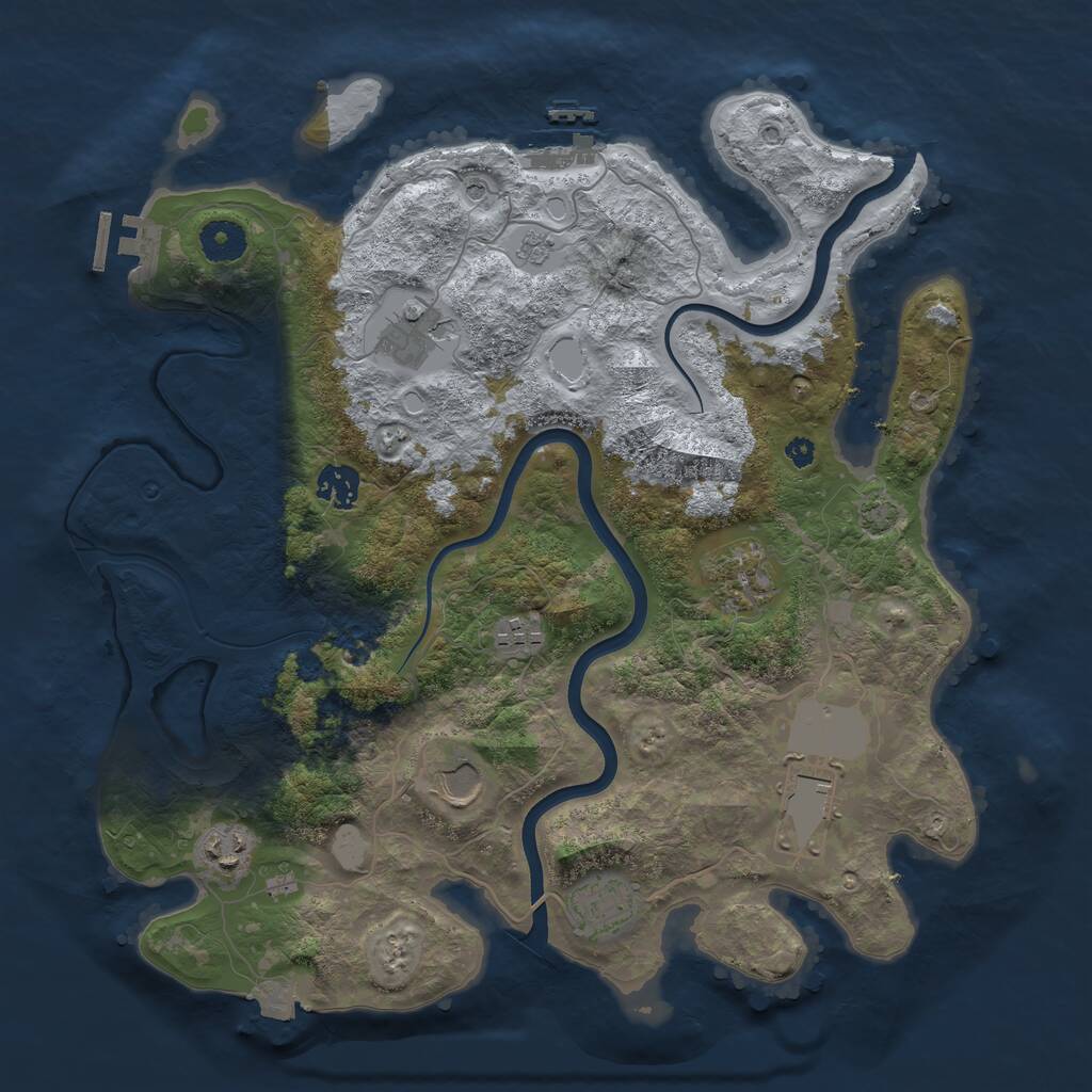 Rust Map: Procedural Map, Size: 3700, Seed: 300735450, 14 Monuments