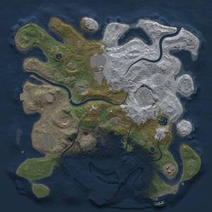 Thumbnail Rust Map: Procedural Map, Size: 3500, Seed: 1589672729, 13 Monuments