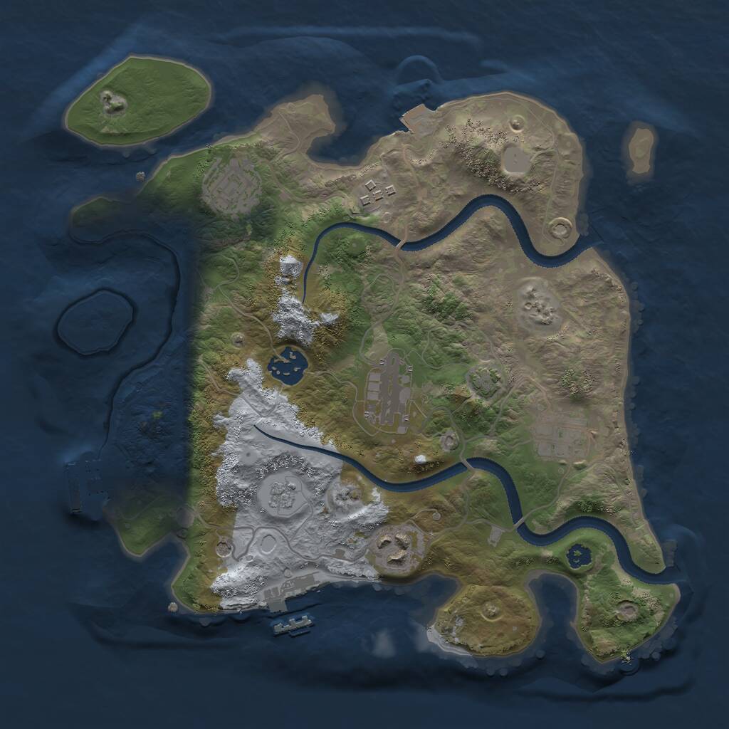 Rust Map: Procedural Map, Size: 3000, Seed: 1212936930, 12 Monuments