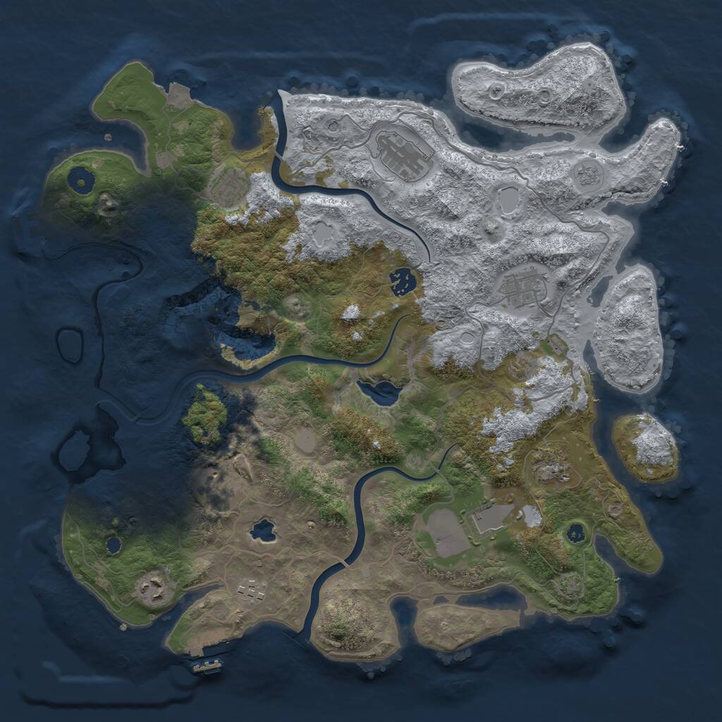 Rust Map: Procedural Map, Size: 4000, Seed: 1197283087, 15 Monuments
