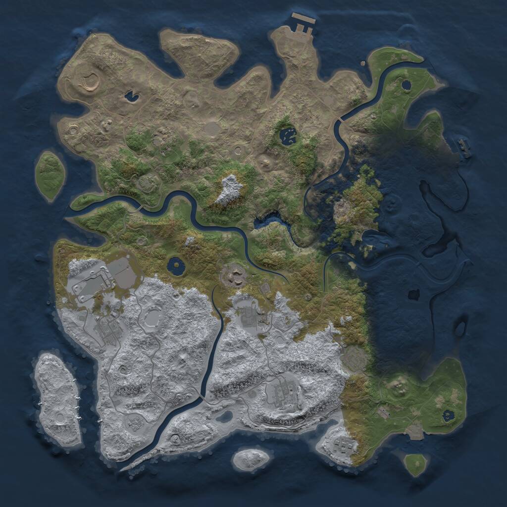 Rust Map: Procedural Map, Size: 4249, Seed: 330635627, 16 Monuments