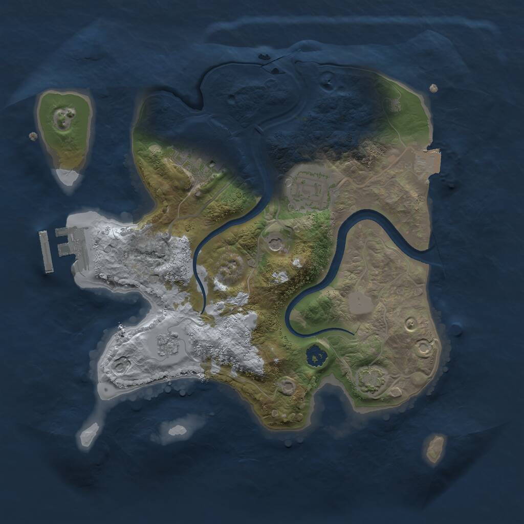 Rust Map: Procedural Map, Size: 2500, Seed: 1779873601, 7 Monuments