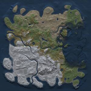 Thumbnail Rust Map: Procedural Map, Size: 5000, Seed: 2095419691, 16 Monuments