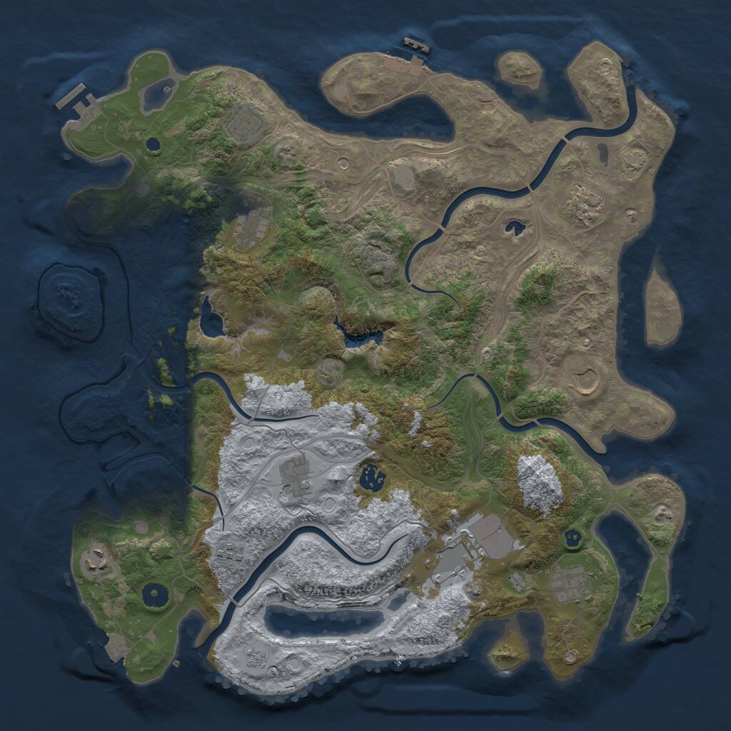 Rust Map: Procedural Map, Size: 4250, Seed: 980560354, 16 Monuments