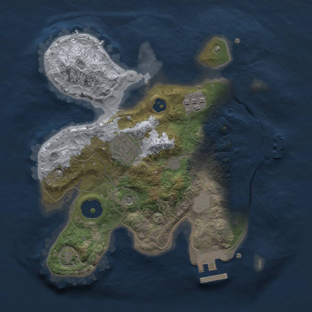 Rust Map: Procedural Map, Size: 2300, Seed: 1844523192, 7 Monuments