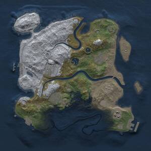 Thumbnail Rust Map: Procedural Map, Size: 3000, Seed: 1853372317, 12 Monuments