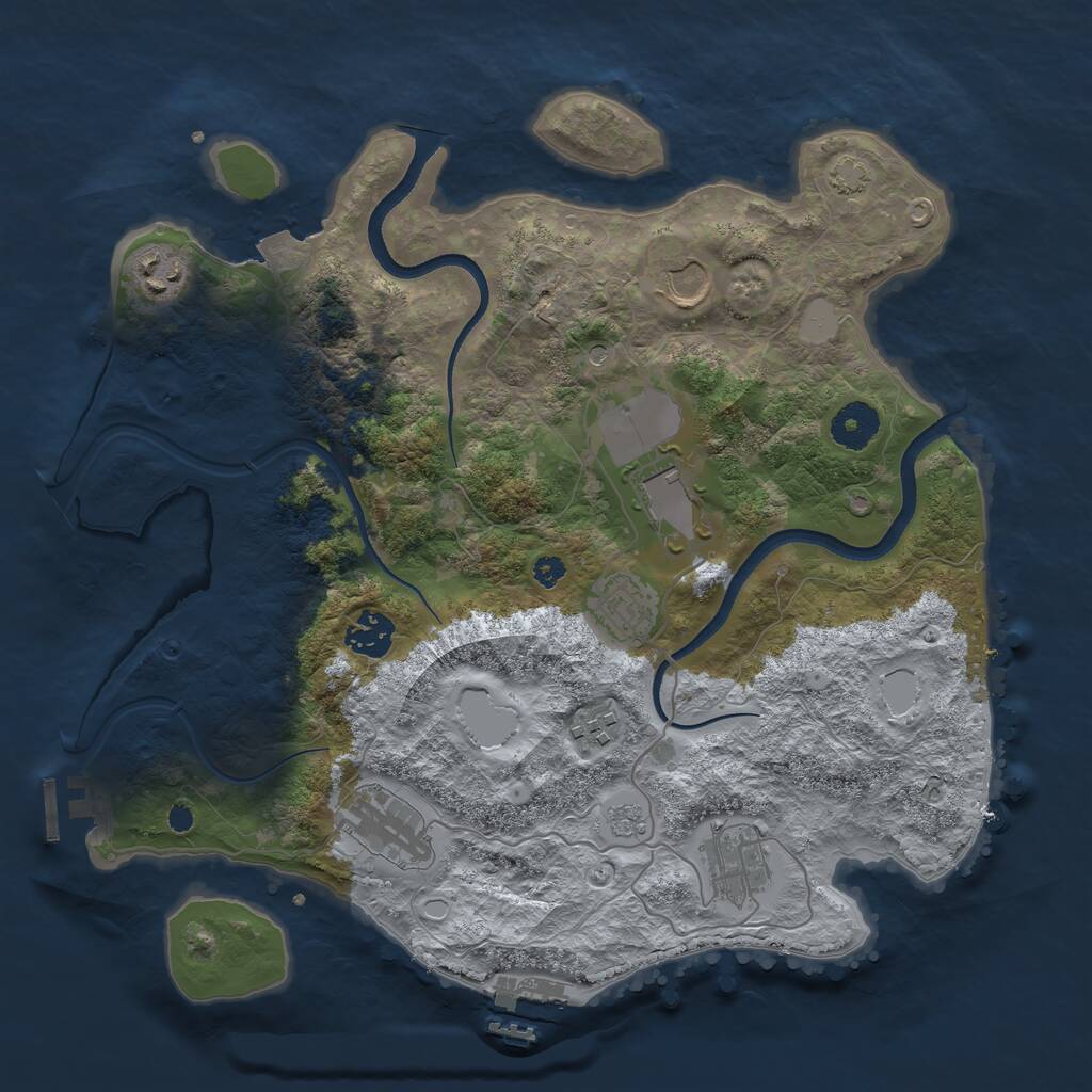 Rust Map: Procedural Map, Size: 3500, Seed: 1429258972, 14 Monuments