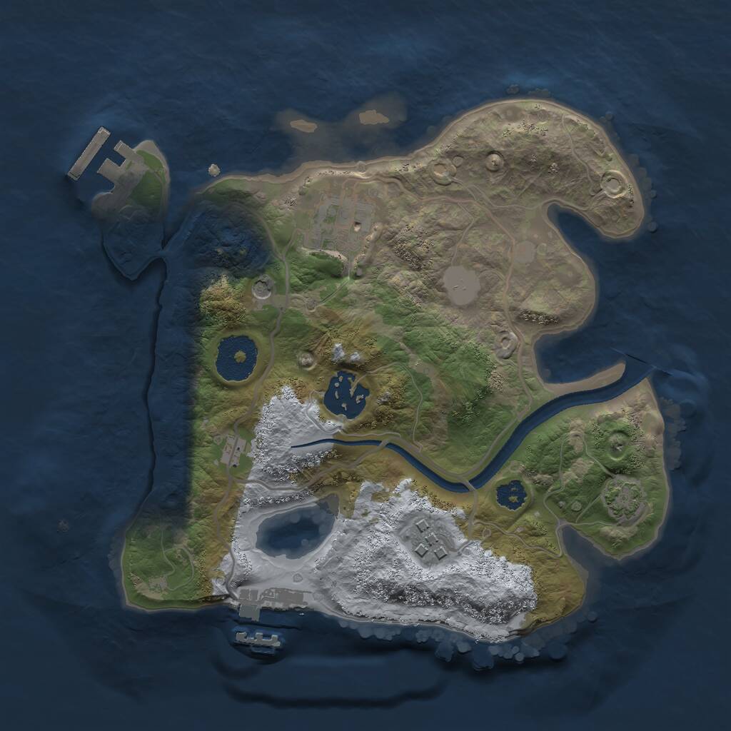Rust Map: Procedural Map, Size: 2500, Seed: 213214121, 8 Monuments