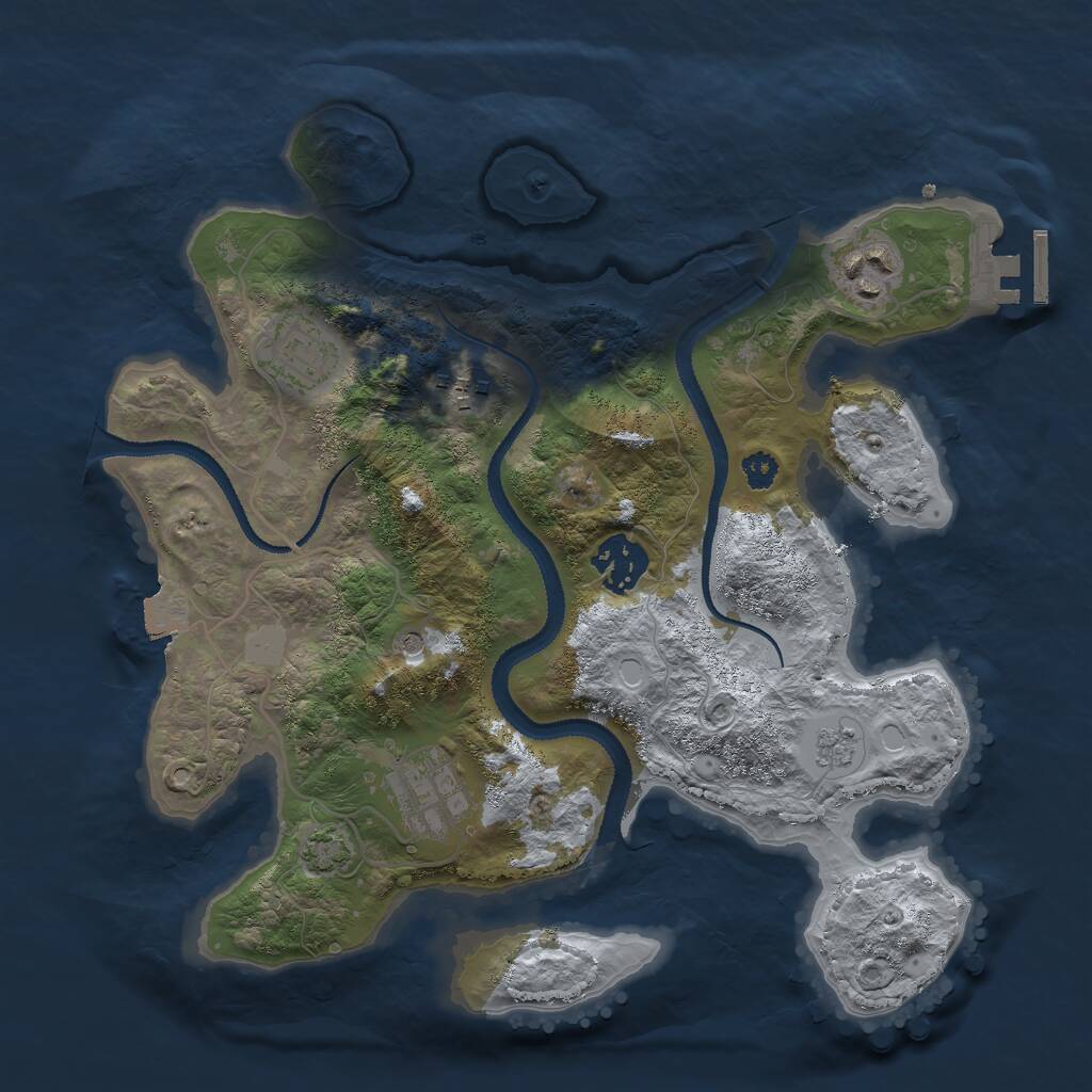 Rust Map: Procedural Map, Size: 3000, Seed: 849802512, 10 Monuments
