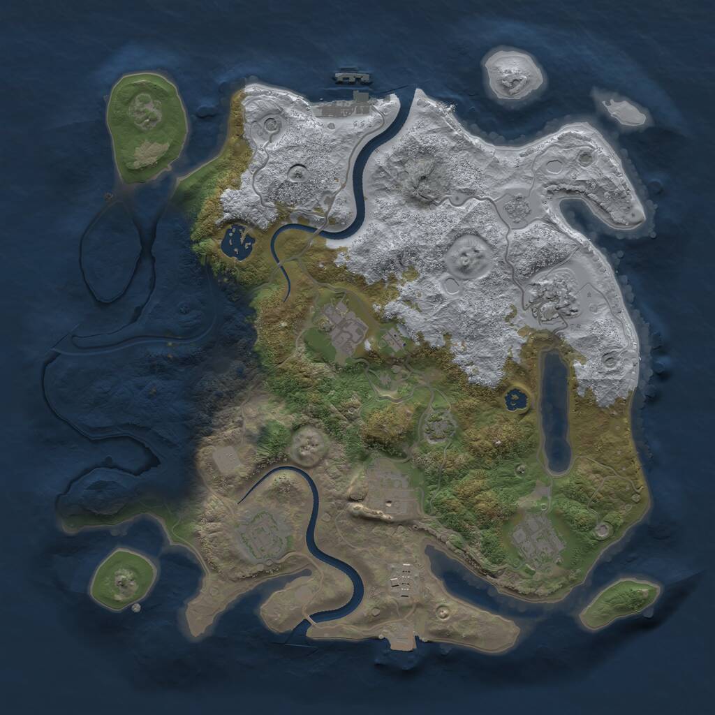 Rust Map: Procedural Map, Size: 3250, Seed: 6036, 12 Monuments