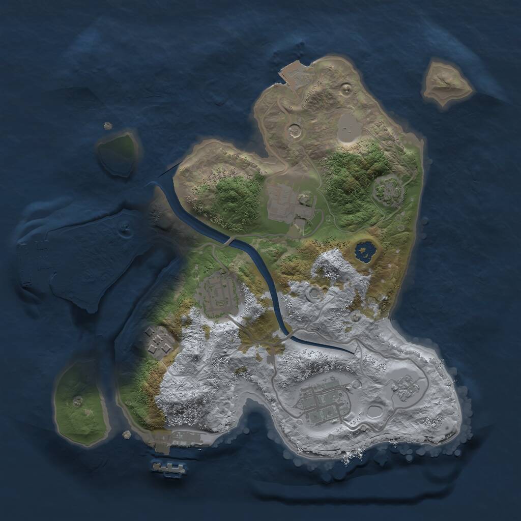 Rust Map: Procedural Map, Size: 2500, Seed: 1985, 10 Monuments