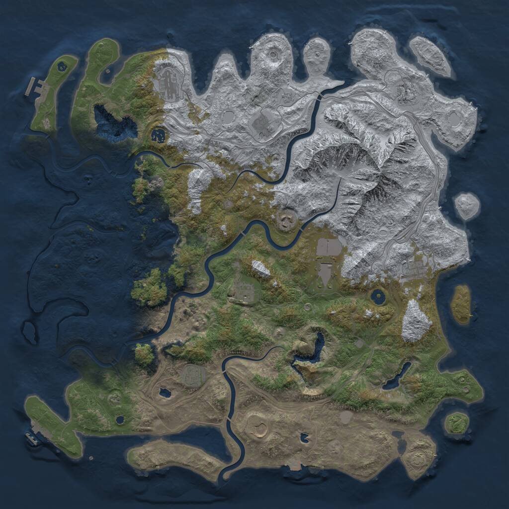 Rust Map: Procedural Map, Size: 5250, Seed: 486134864, 17 Monuments