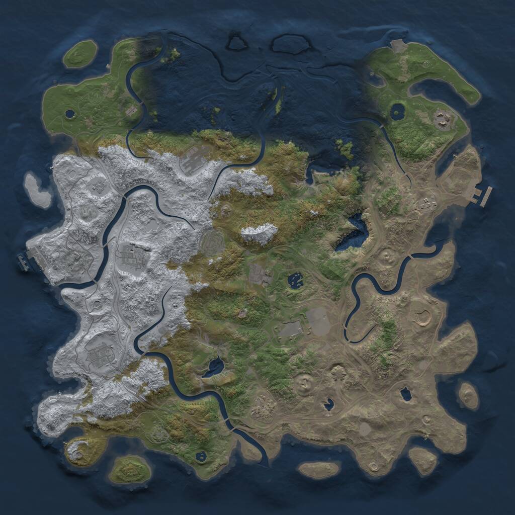 Rust Map: Procedural Map, Size: 4800, Seed: 1260649253, 17 Monuments