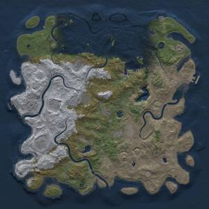 Thumbnail Rust Map: Procedural Map, Size: 4800, Seed: 1260649253, 17 Monuments