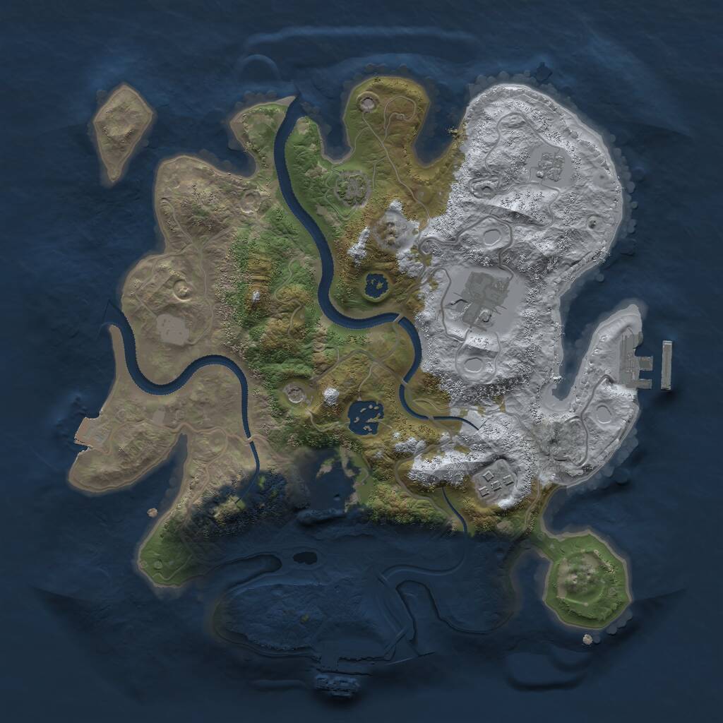 Rust Map: Procedural Map, Size: 3000, Seed: 1183059944, 10 Monuments