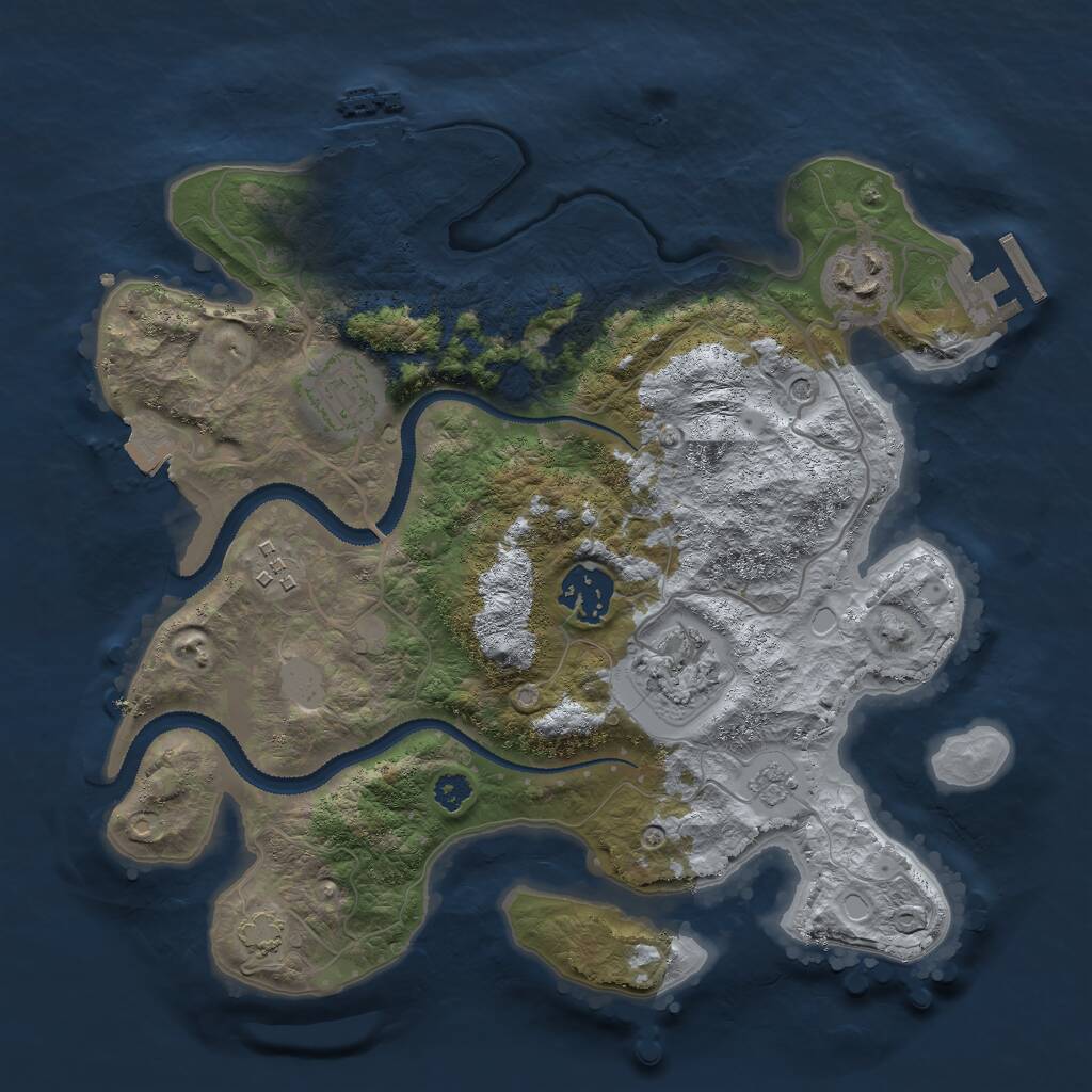 Rust Map: Procedural Map, Size: 3000, Seed: 1790620193, 11 Monuments