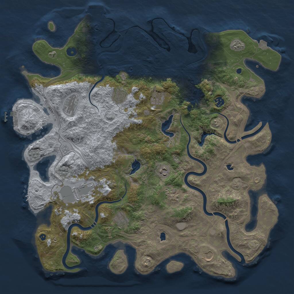 Rust Map: Procedural Map, Size: 4500, Seed: 1924488767, 16 Monuments