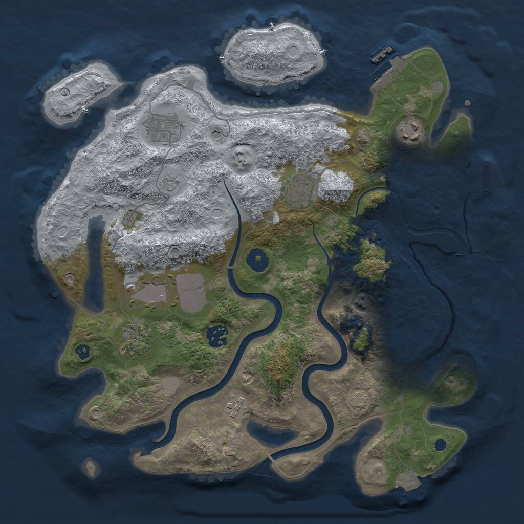 Rust Map: Procedural Map, Size: 3500, Seed: 1709, 13 Monuments