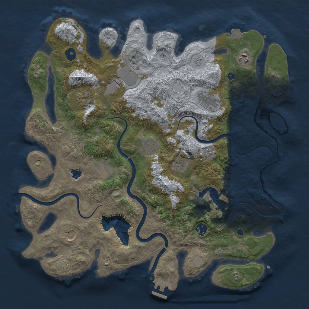 Rust Map: Procedural Map, Size: 4000, Seed: 1642066820, 15 Monuments