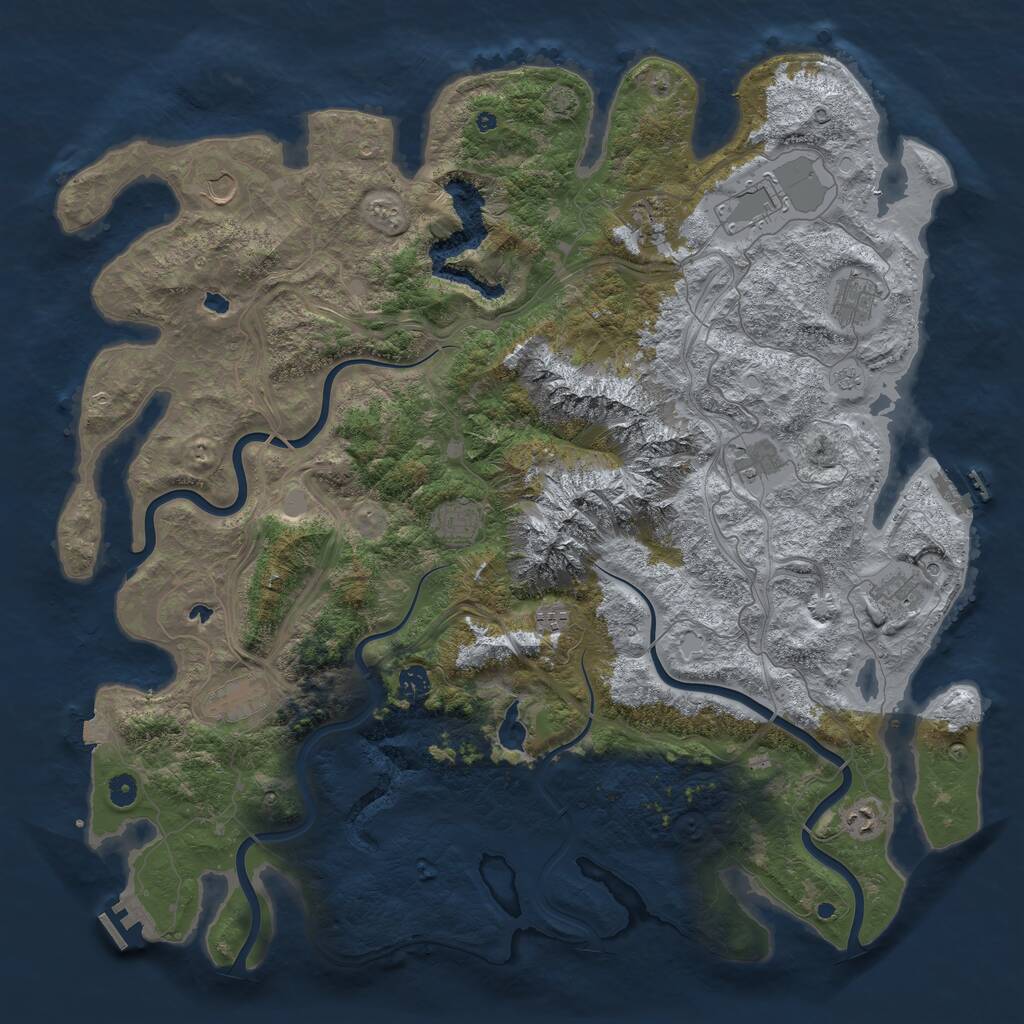 Rust Map: Procedural Map, Size: 5001, Seed: 59997, 17 Monuments