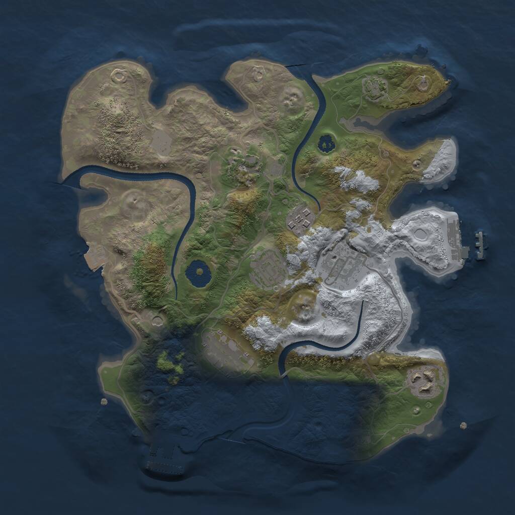 Rust Map: Procedural Map, Size: 3000, Seed: 1098124247, 11 Monuments