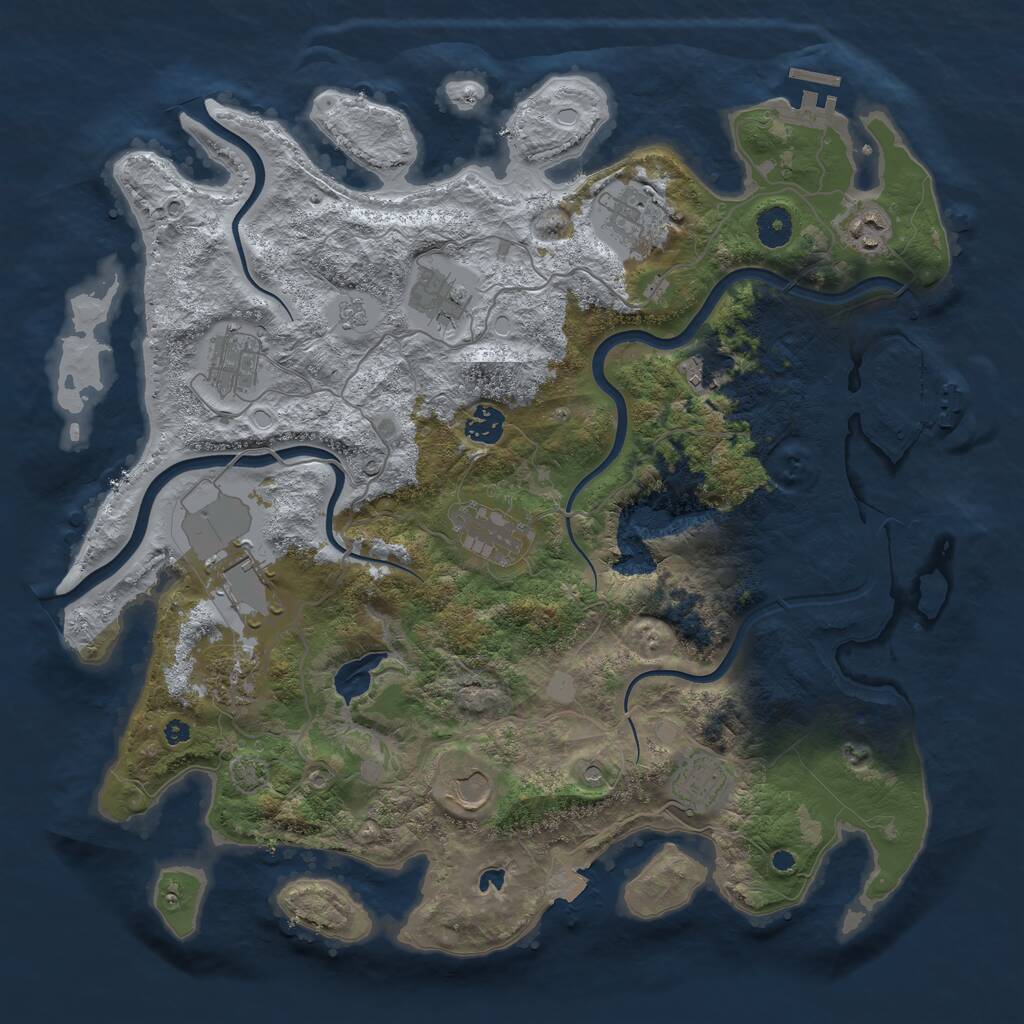 Rust Map: Procedural Map, Size: 4000, Seed: 68197, 17 Monuments