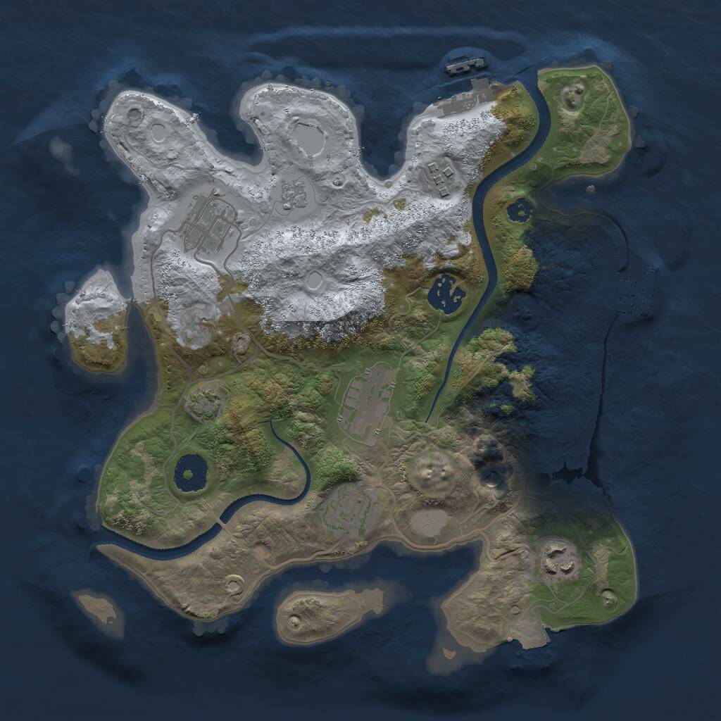Rust Map: Procedural Map, Size: 3000, Seed: 10582, 12 Monuments