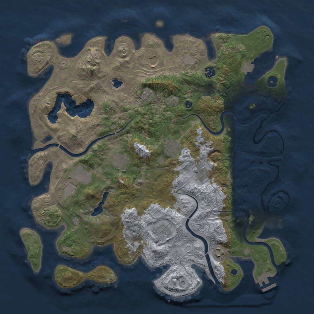 Rust Map: Procedural Map, Size: 4250, Seed: 1704966728, 14 Monuments