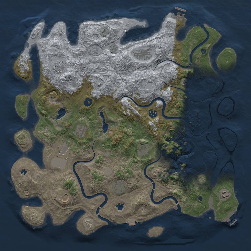 Rust Map: Procedural Map, Size: 4500, Seed: 775883268, 16 Monuments