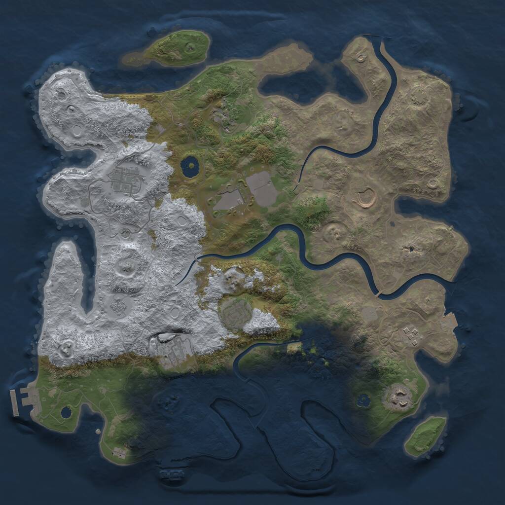 Rust Map: Procedural Map, Size: 3800, Seed: 8213, 14 Monuments