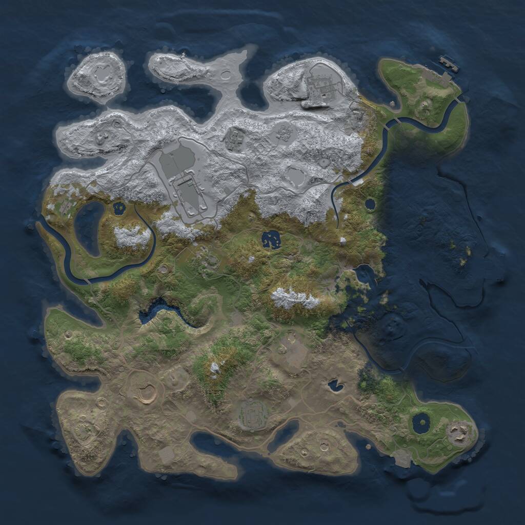 Rust Map: Procedural Map, Size: 4000, Seed: 1796905521, 15 Monuments