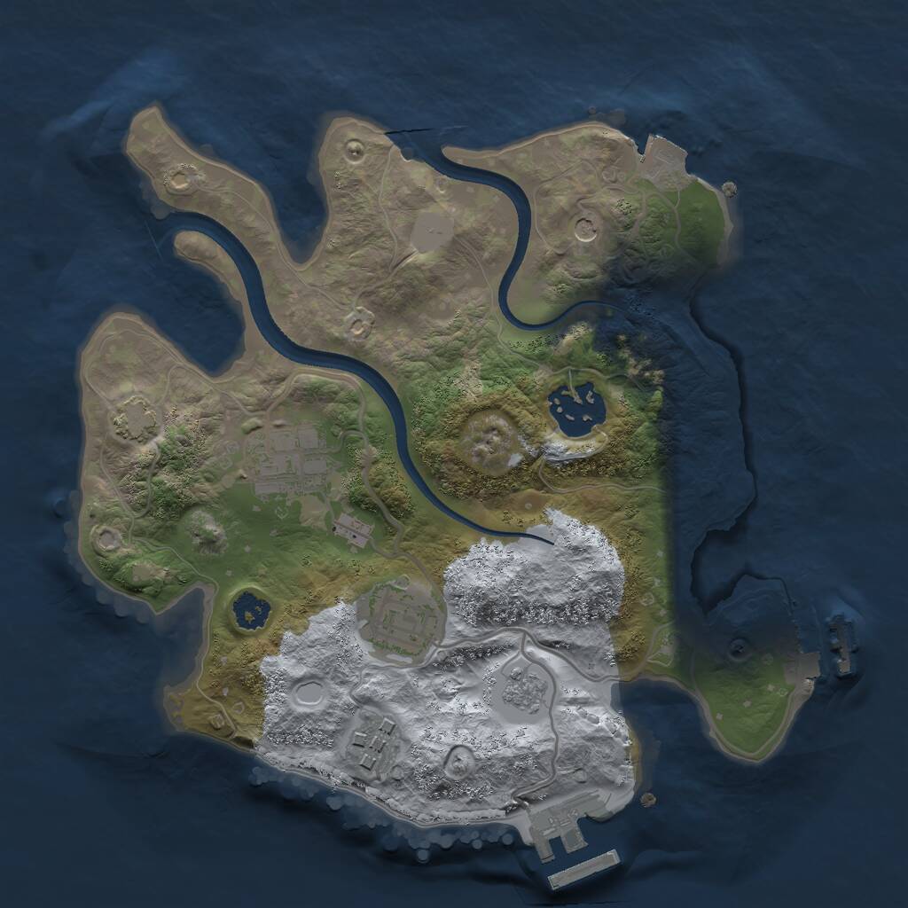 Rust Map: Procedural Map, Size: 2500, Seed: 201236834, 10 Monuments