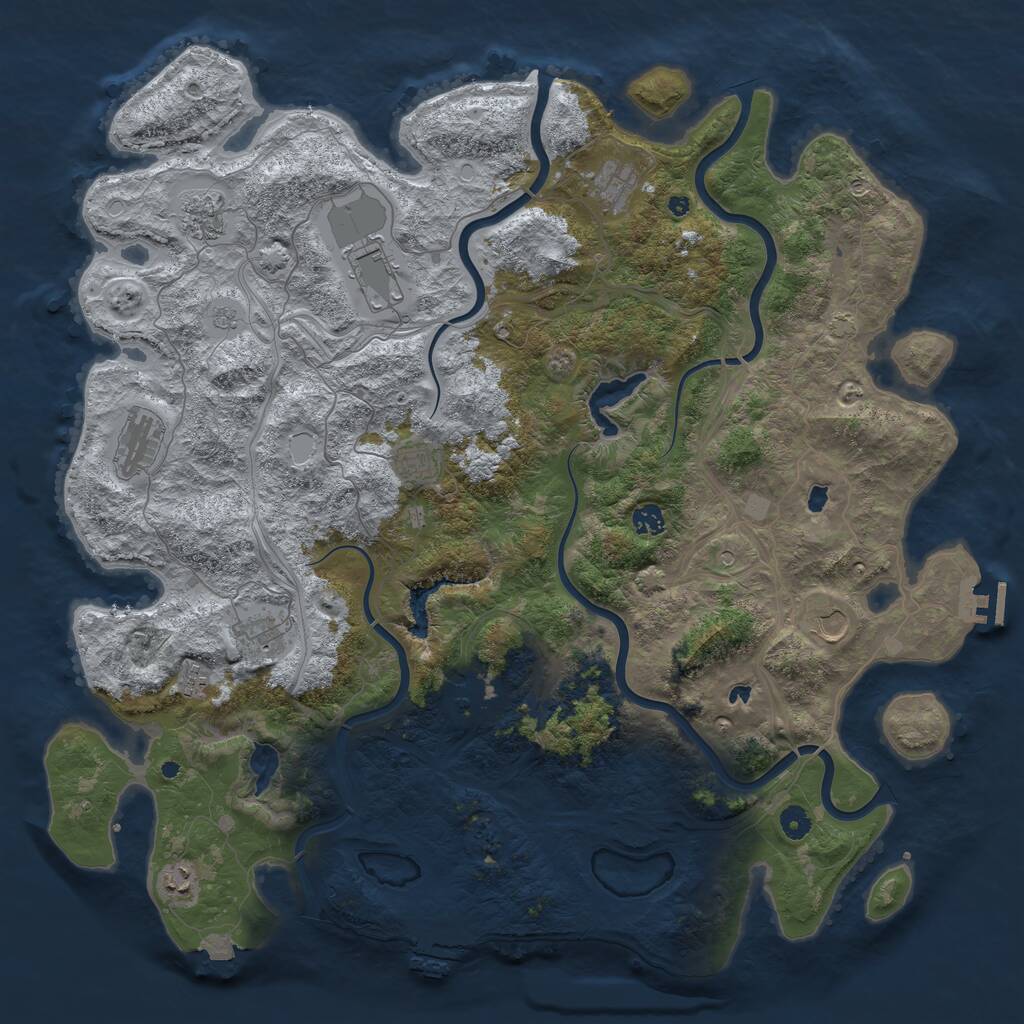 Rust Map: Procedural Map, Size: 4800, Seed: 1029424, 17 Monuments