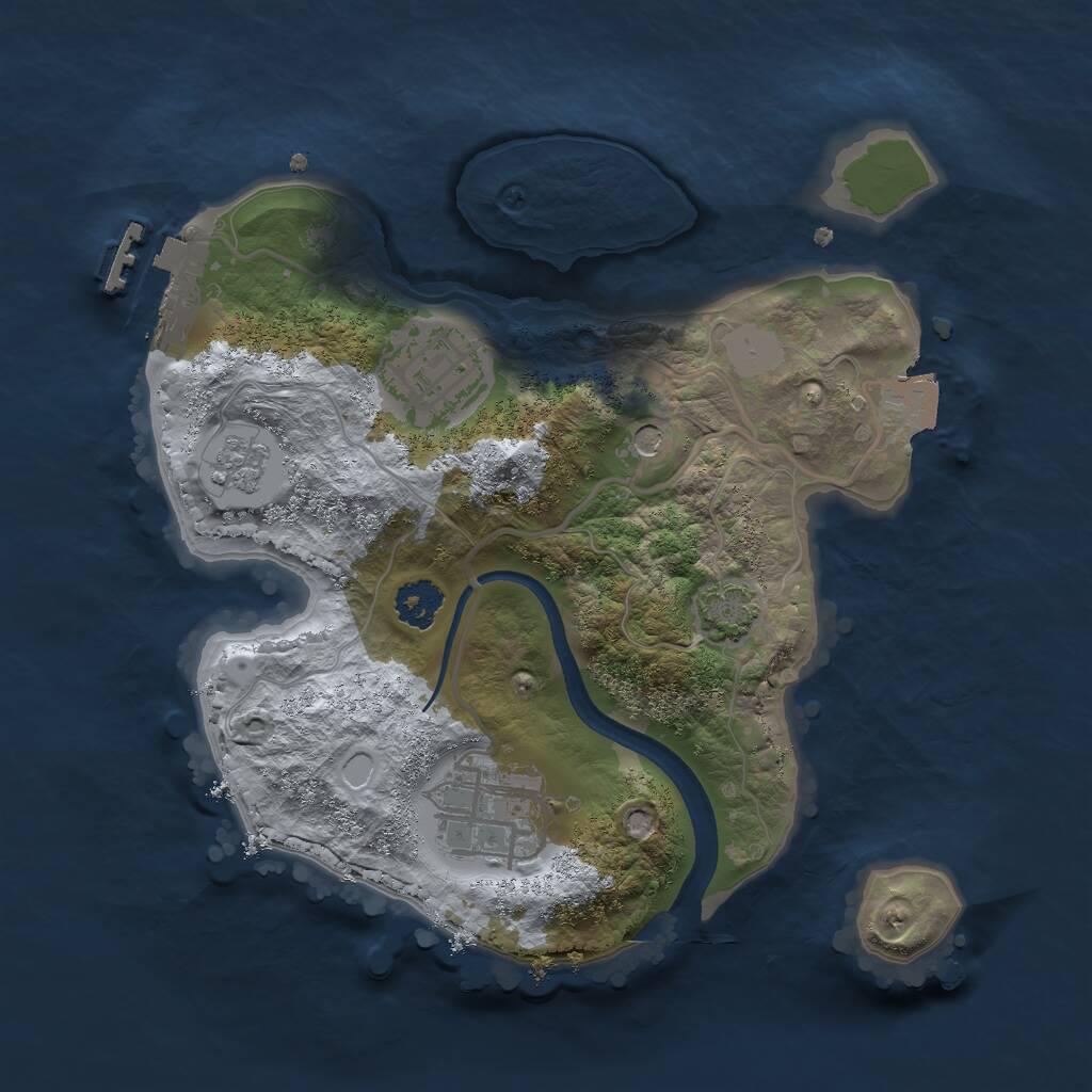 Rust Map: Procedural Map, Size: 2300, Seed: 917104373, 7 Monuments