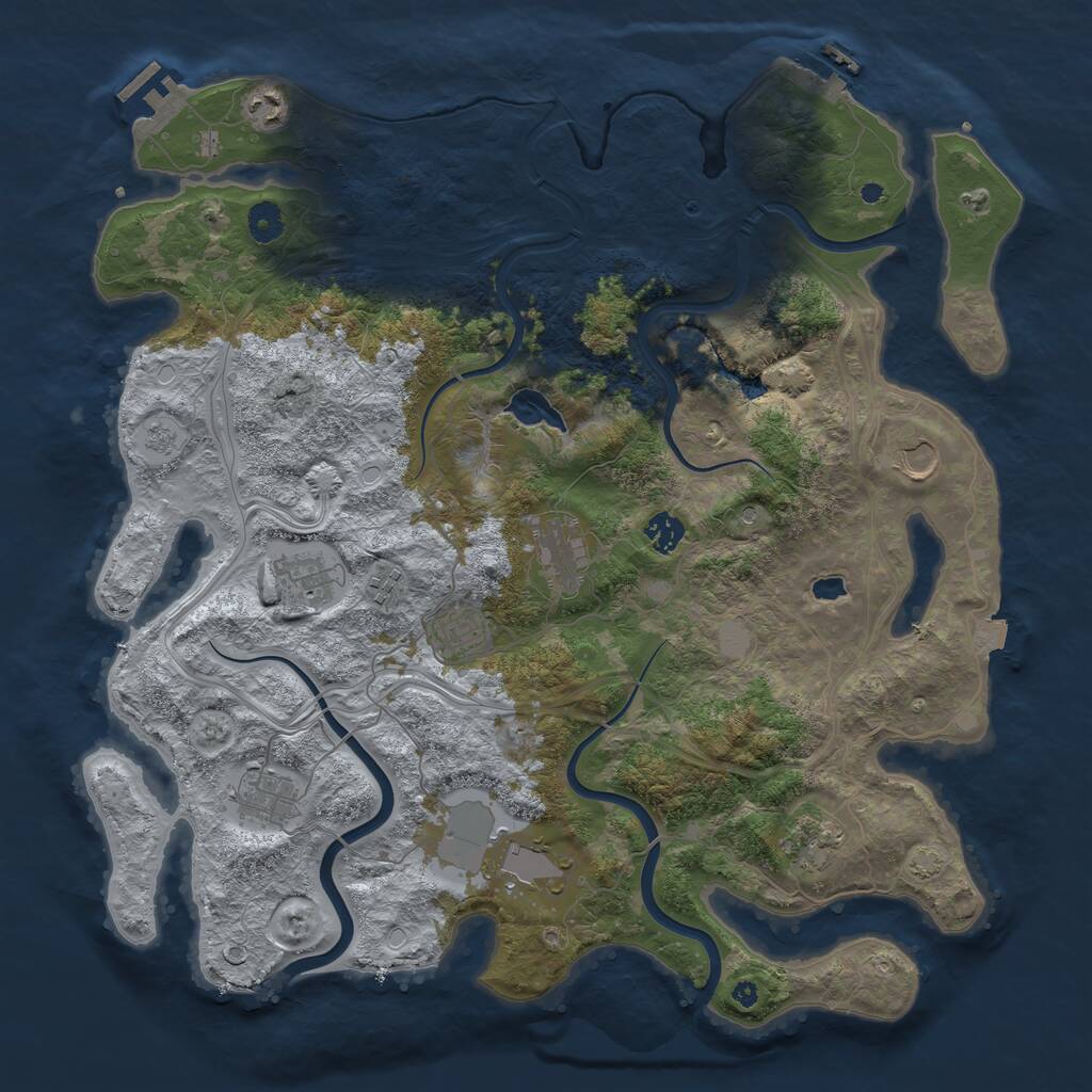Rust Map: Procedural Map, Size: 4252, Seed: 481786, 16 Monuments