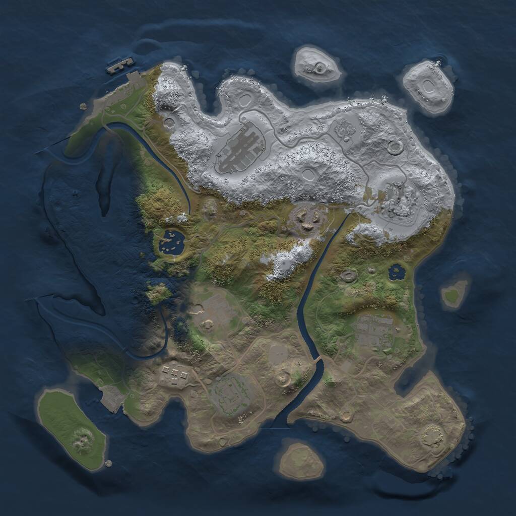 Rust Map: Procedural Map, Size: 3000, Seed: 976652170, 13 Monuments