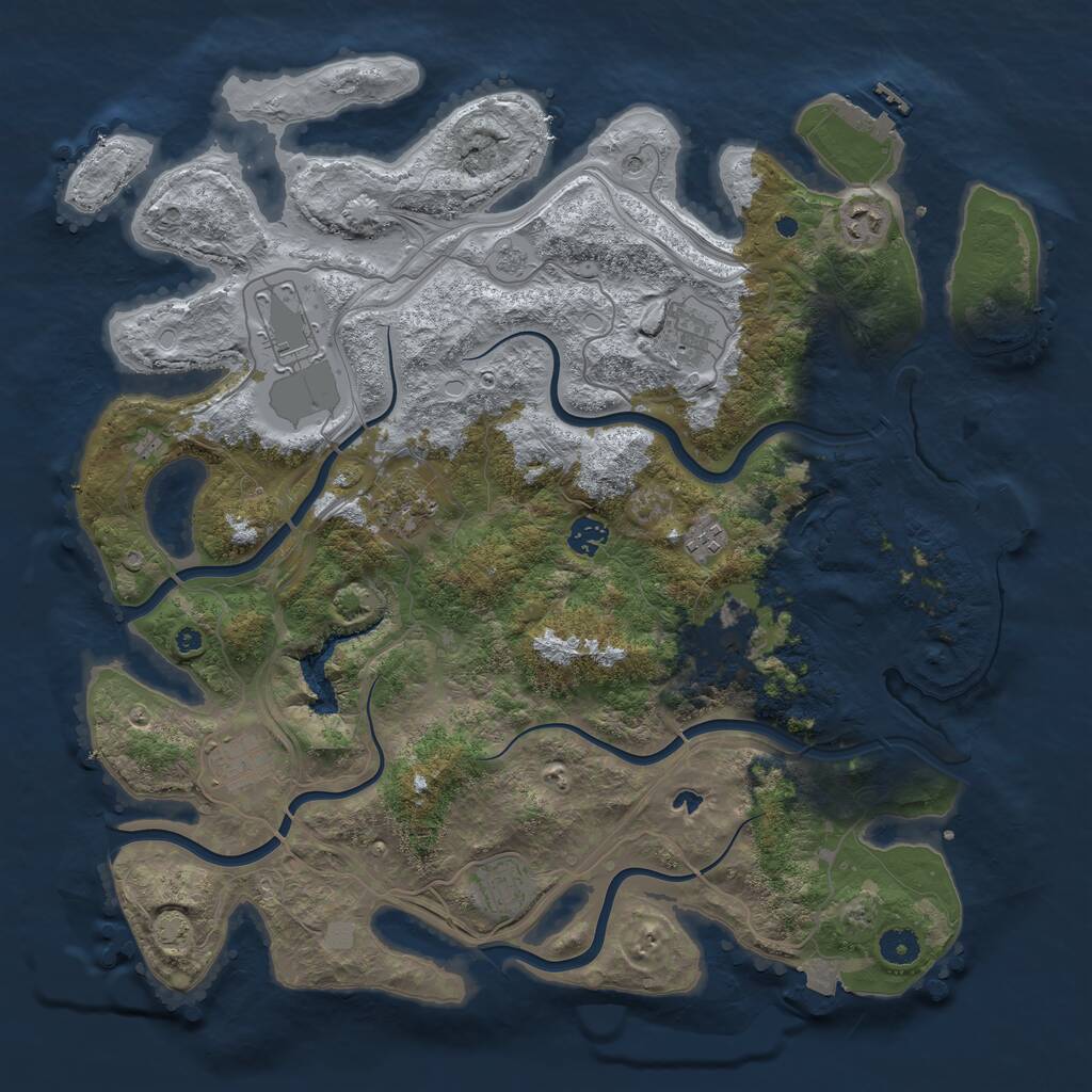 Rust Map: Procedural Map, Size: 4250, Seed: 1796905521, 15 Monuments