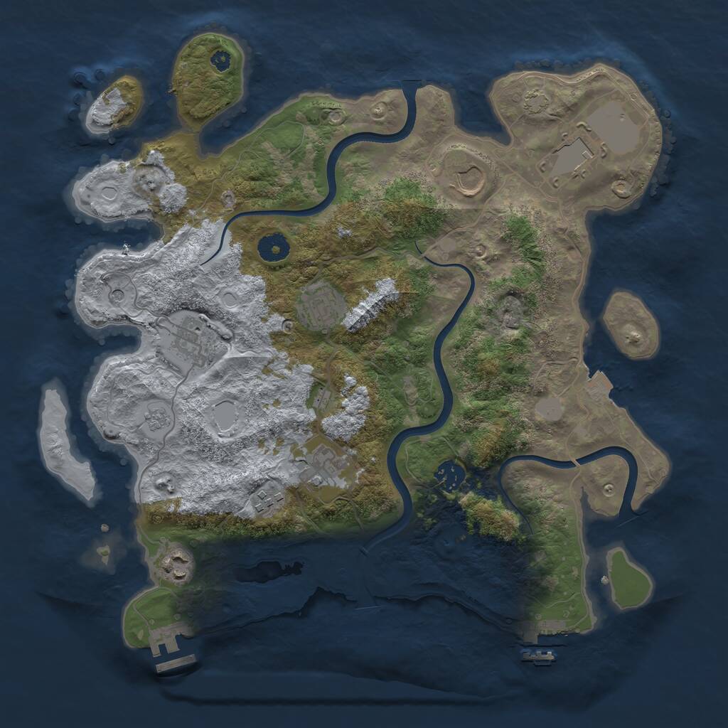 Rust Map: Procedural Map, Size: 3650, Seed: 6721234, 14 Monuments