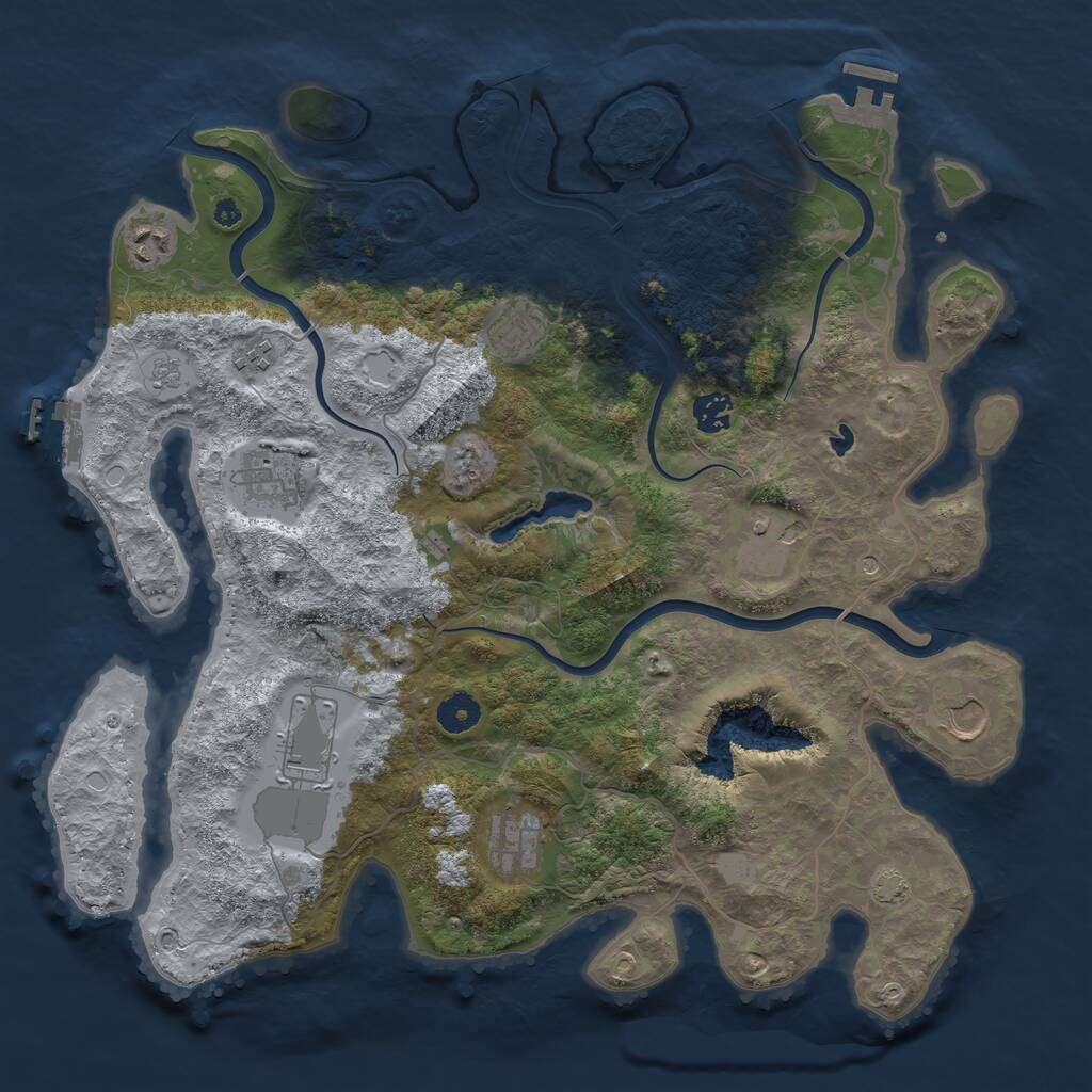 Rust Map: Procedural Map, Size: 4000, Seed: 721981412, 15 Monuments