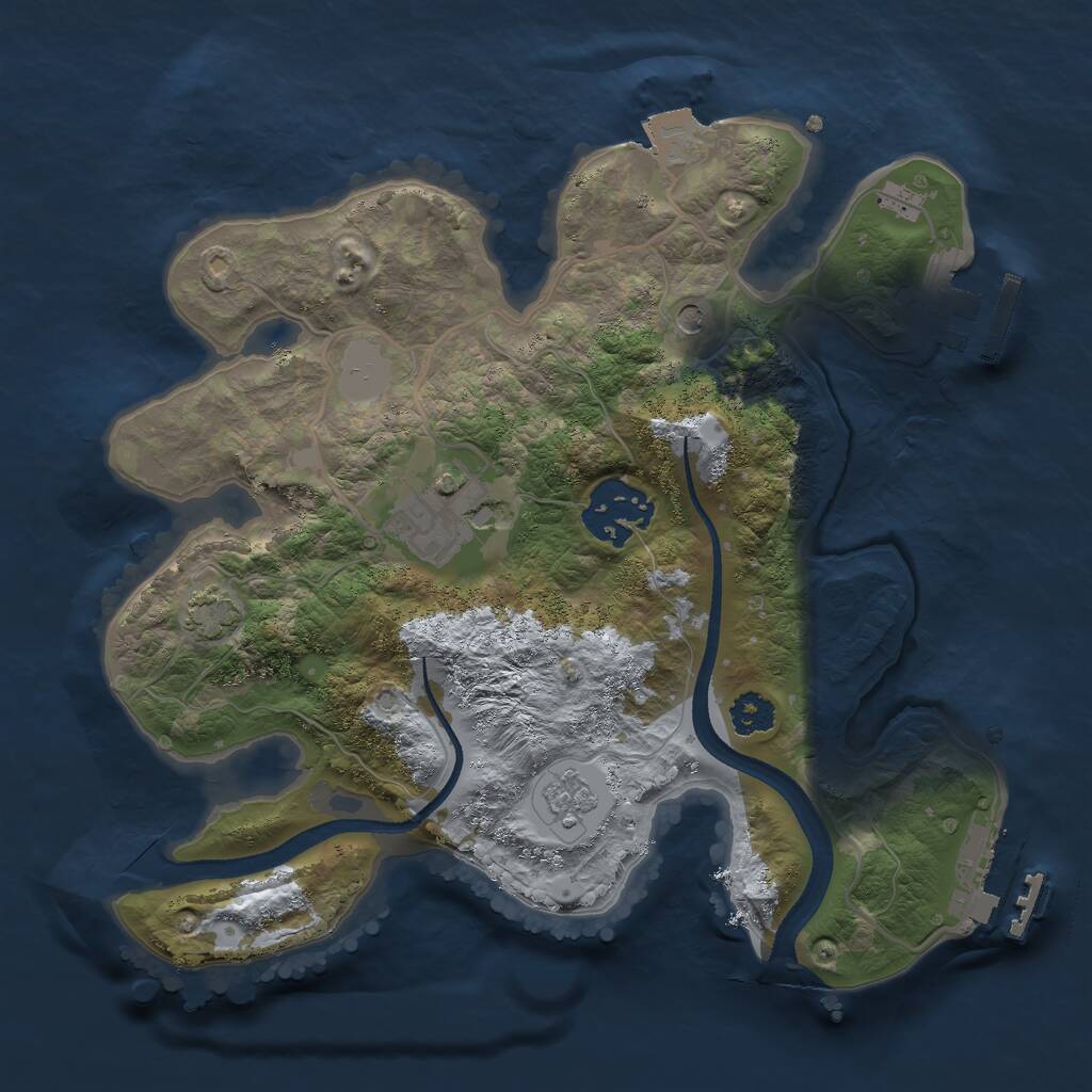 Rust Map: Procedural Map, Size: 2500, Seed: 1595766447, 8 Monuments