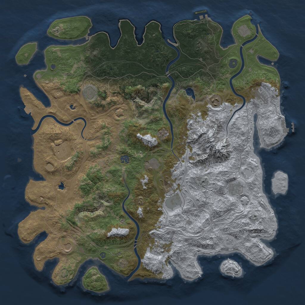 Rust Map: Procedural Map, Size: 5000, Seed: 5678793, 19 Monuments
