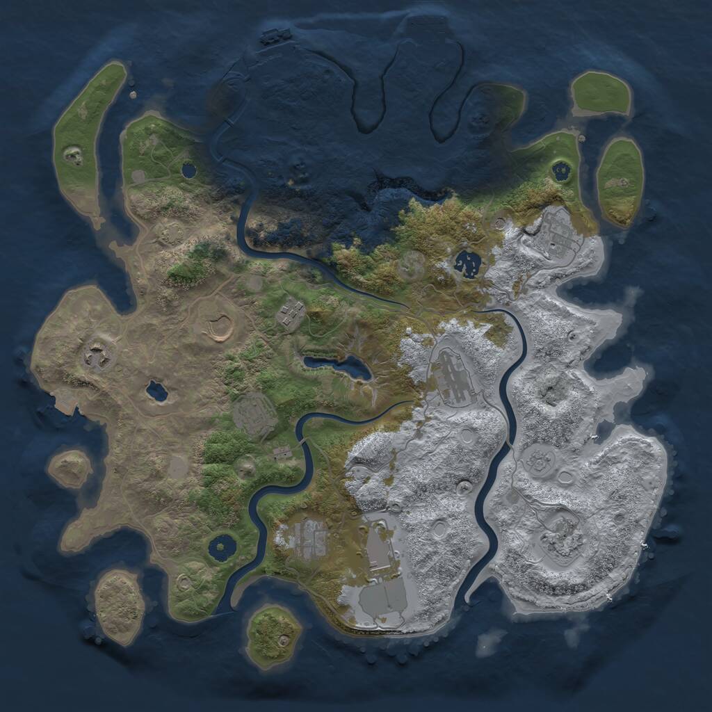 Rust Map: Procedural Map, Size: 4000, Seed: 1168751558, 16 Monuments