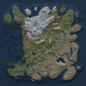 Thumbnail Rust Map: Procedural Map, Size: 4300, Seed: 557991679, 17 Monuments