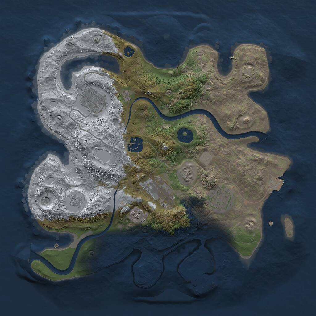 Rust Map: Procedural Map, Size: 3000, Seed: 140402, 10 Monuments