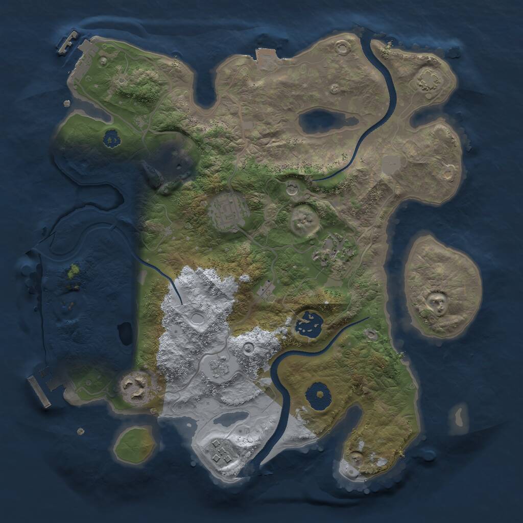Rust Map: Procedural Map, Size: 3000, Seed: 534703264, 12 Monuments