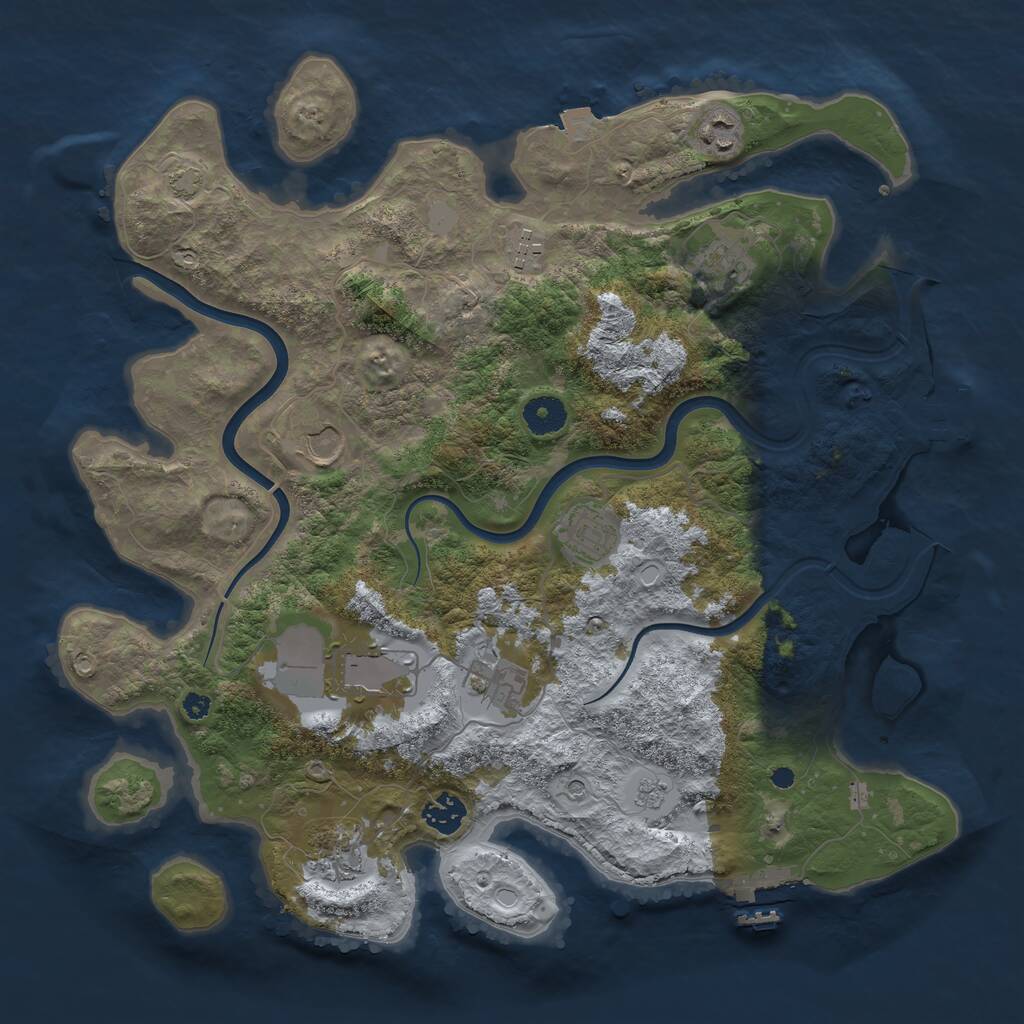 Rust Map: Procedural Map, Size: 3800, Seed: 287175241, 15 Monuments