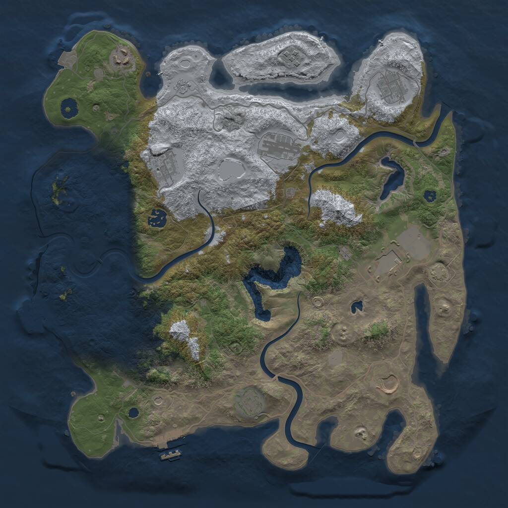 Rust Map: Procedural Map, Size: 4000, Seed: 5904, 15 Monuments
