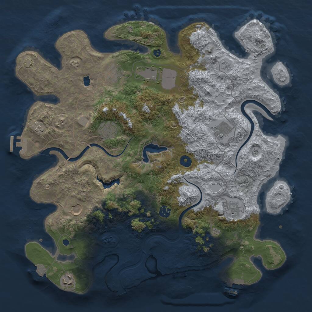 Rust Map: Procedural Map, Size: 4000, Seed: 995749546, 15 Monuments